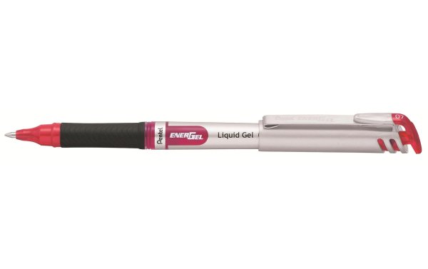 pentel Gelschreiber Liquid EnerGel mit 0.7 mm Metallspitze, Rot