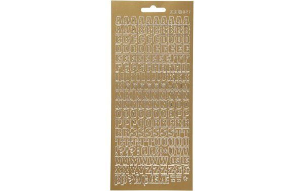 Creativ Company Metallic Sticker 10 cm x 23 cm Buchstaben, Gold, 1 Blatt