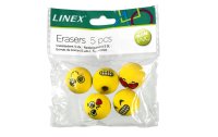Linex Radiergummi lustige Gesichter 5 Stück, Gelb