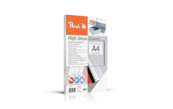 Peach Einbanddeckel High Gloss A4, 250 g/m², 100 Stück, Weiss