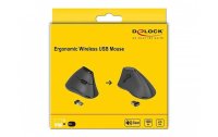 Delock Ergonomische Maus 12622 Silent USB kabellos