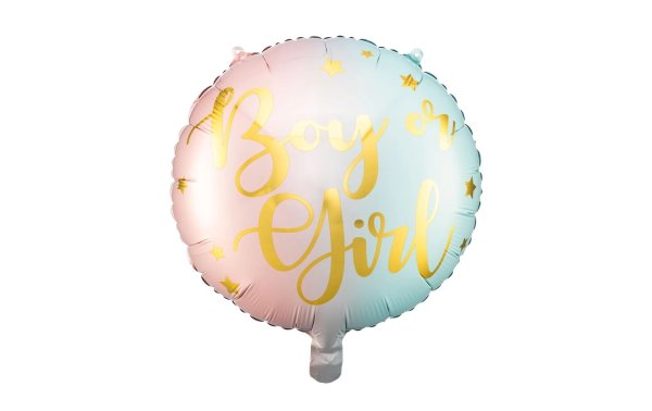 Partydeco Folienballon Boy or Girl Blau/Gold/Rosa