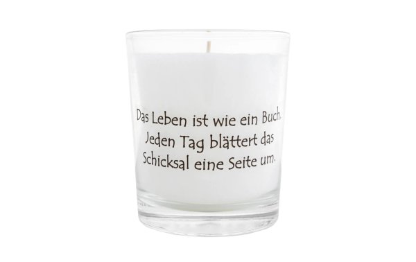 Herzog Kerzen AG Kerze im Glas Das Leben ist wie ein Buch 11 x 9.5 cm