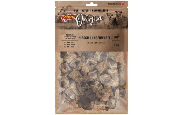 DeliBest Kaustange Origin Hirsch-Lungenwürfel 100 g