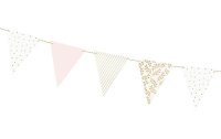 Partydeco Girlande Flaggen 2.1 m, Gold/Hellrosa/Weiss