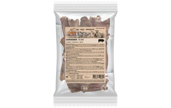 DeliBest Kausnack Origin Schweineohren 500 g, Schweizer Fleisch