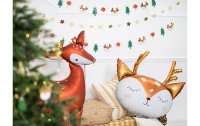 Partydeco Folienballon Hirsch Braun/Gold/Weiss