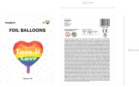 Partydeco Folienballon Love is Love Regenbogen