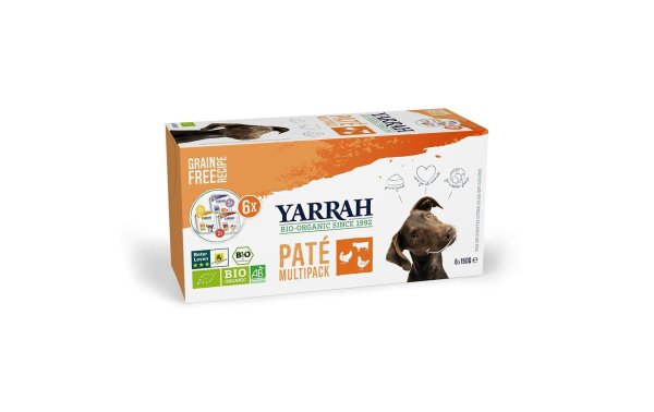 Yarrah Nassfutter Dog NF Multipack Pastete, 6 x 150 g, 3 Sorten