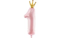 Partydeco Folienballon Number 1 Gold/Rosa