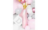 Partydeco Folienballon Number 1 Gold/Rosa