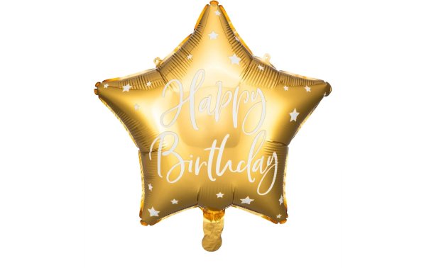 Partydeco Folienballon Happy Birthday Gold