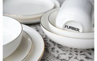 FURBER Suppen- & Pastateller Ø 20.5 cm, 6 Stück, Weiss/Gold