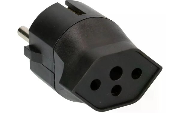 Max Hauri Fixadapter Schuko auf T13, Schwarz