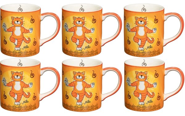 Mila Kaffeetasse Oommh Morgengruss 280 ml, 6 Stück, Orange