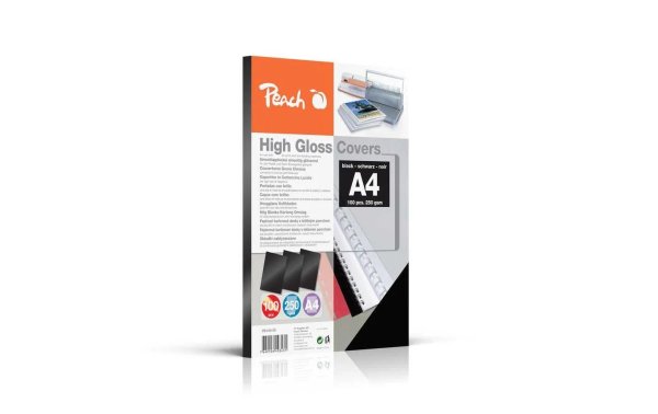 Peach Einbanddeckel High Gloss A4, 250 g/m², 100 Stück, Schwarz