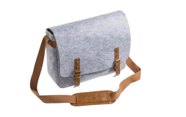 Mantona Kameratasche Messenger Grau/Braun