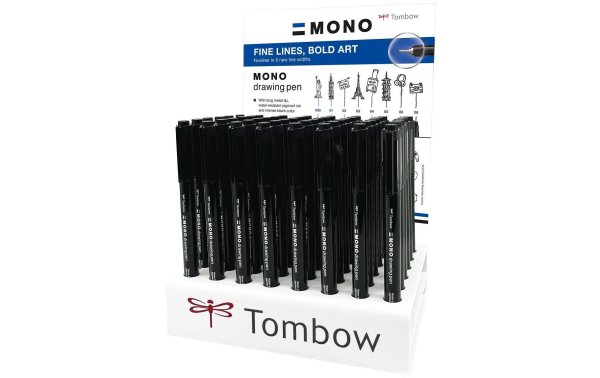 Tombow Fineliner MONO drawing pen 8 x 6 Stück, Schwarz