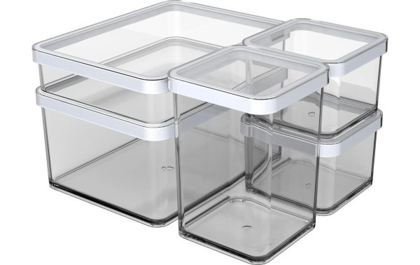 Rotho Vorratsdose Loft 5 Stück, 5.25 l, Transparent/Weiss