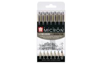 Sakura Fineliner Pigma Micron 6-teilig mit Brush Pen