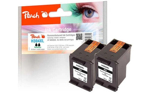 Peach Tinte HP Nr. 304XL (N9K08AE) 2x Black