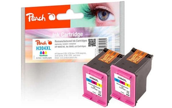 Peach Tinte HP Nr. 304 (N9K07AE) 2x Color