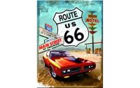Nostalgic Art Haftmagnet Route 66 1 Stück, Mehrfarbig