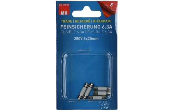 Max Hauri Schmelzsicherung 5 x 20 mm Träge 6.3 A, 5 Stück