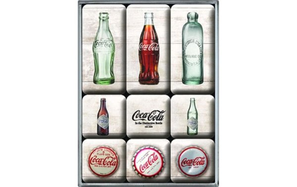 Nostalgic Art Magnet-Set Coca Cola 9 Stück, Mehrfarbig