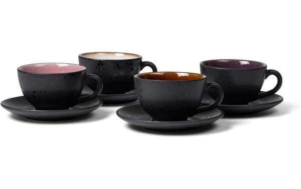 Bitz Kaffeetasse 240 ml, 4 Stück, Schwarz/Mehrfarbig