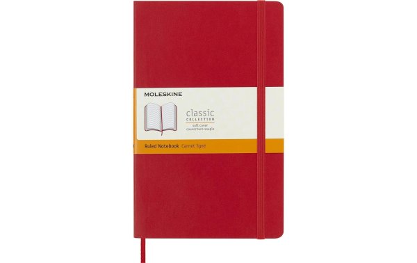 Moleskine Notizbuch Classic A5 Softcover, 192 Seiten, Scharlachrot