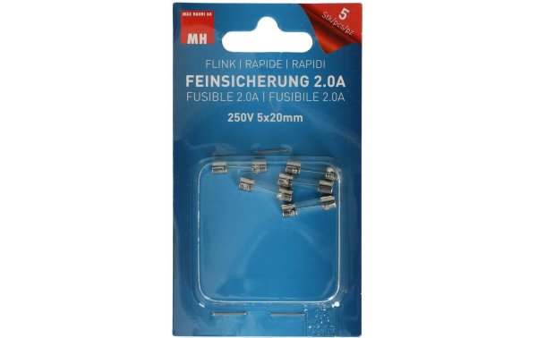 Max Hauri Schmelzsicherung 5 x 20 mm Flink 2 A, 5 Stück