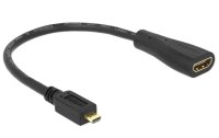 Delock Adapterkabel Micro-HDMI – HDMI, 23 cm Schwarz