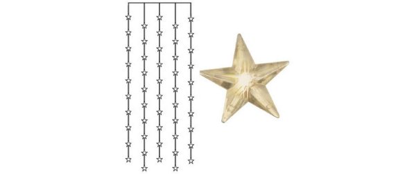 Star Trading LED-Lichtervorhang 0.9 m mit Sternen, 50 LED, Indoor