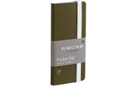 Gmund Notizbuch Pocket Pad 6.7 x 13.8 cm, Blanko, Olivgrün