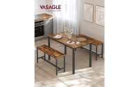 VASAGLE Tisch Set 97/110 x 50 cm/75 cm, Braun/Schwarz