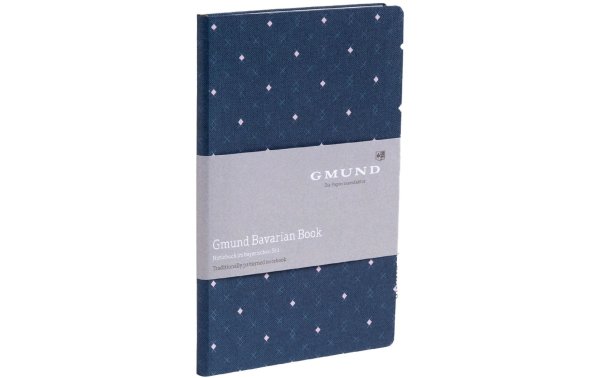 Gmund Notizbuch Bavarian Raute 13.5 x 20.3 cm, Dot, Dunkelblau