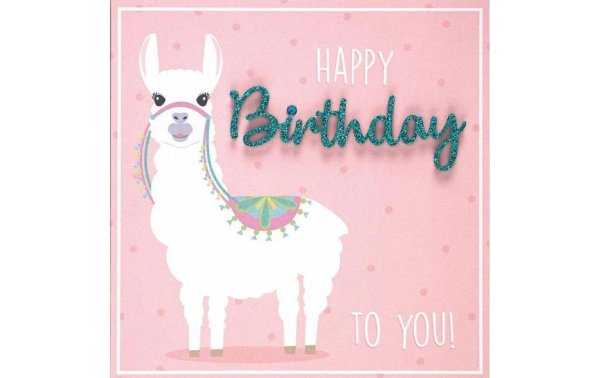 Perleberg Geburtstagskarte Lama