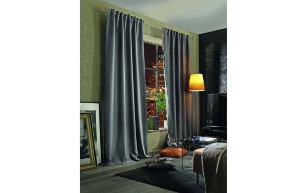 Stotz Decor AG Nachtvorhang mit Faltenband Maloja 135 x 245 cm, Grau