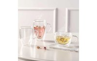 Leonardo Kaffeetasse Duo 400 ml, 4 Stück, Transparent