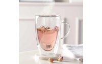 Leonardo Kaffeetasse Duo 400 ml, 4 Stück, Transparent