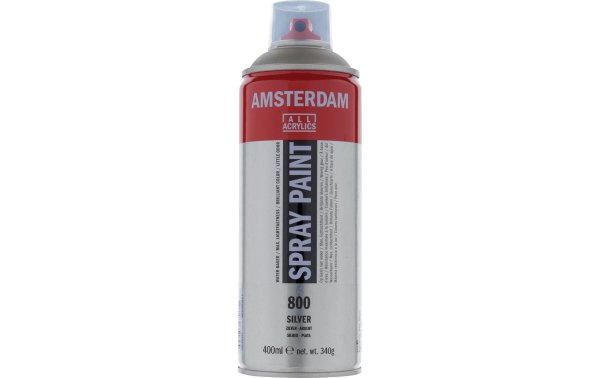 Amsterdam Acrylspray  800 Silber halbdeckend, 400 ml