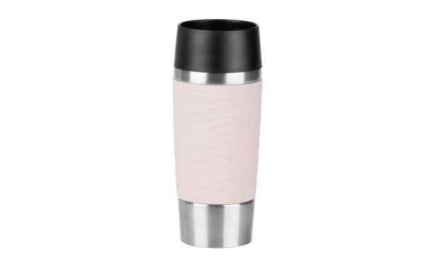 Emsa Thermobecher Travel Mug Waves 360 ml, Puder-Rosa