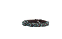 Hunter Halsband Solid Education Cord, S-M (50), Dunkelbraun/Türkis