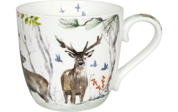 Könitz Kaffeetasse Winter Deer 420 ml , 1 Stück, Mehrfarbig