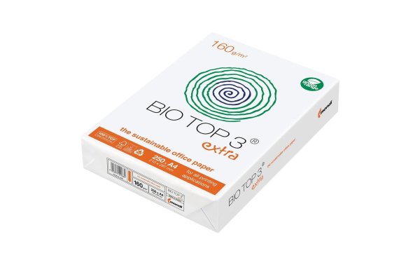 Bio Top Kopierpapier Bio Top 3 Extra A4, Weiss, 160 g/m², 250 Blatt