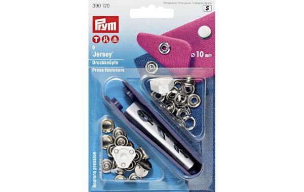 Prym Druckknöpfe Jersey Kappe Silber, 12 mm, 9 Stück