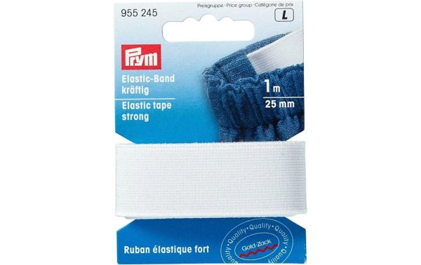 Prym Elastikband kräftig Weiss, 1 m x 25 mm