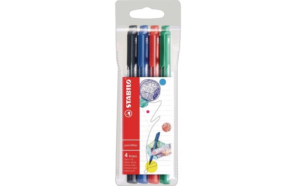 STABILO Fineliner pointMax 4 Stück, Mehrfarbig