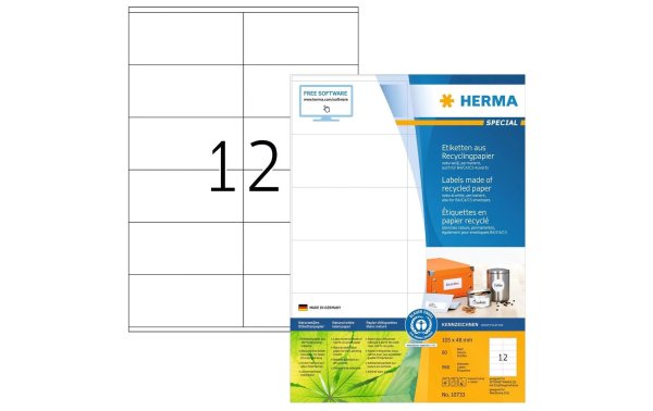 HERMA Universal-Etiketten 105 x 48 mm, 80 Blatt